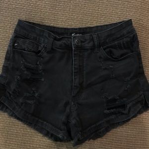 KanCan black distressed shorts